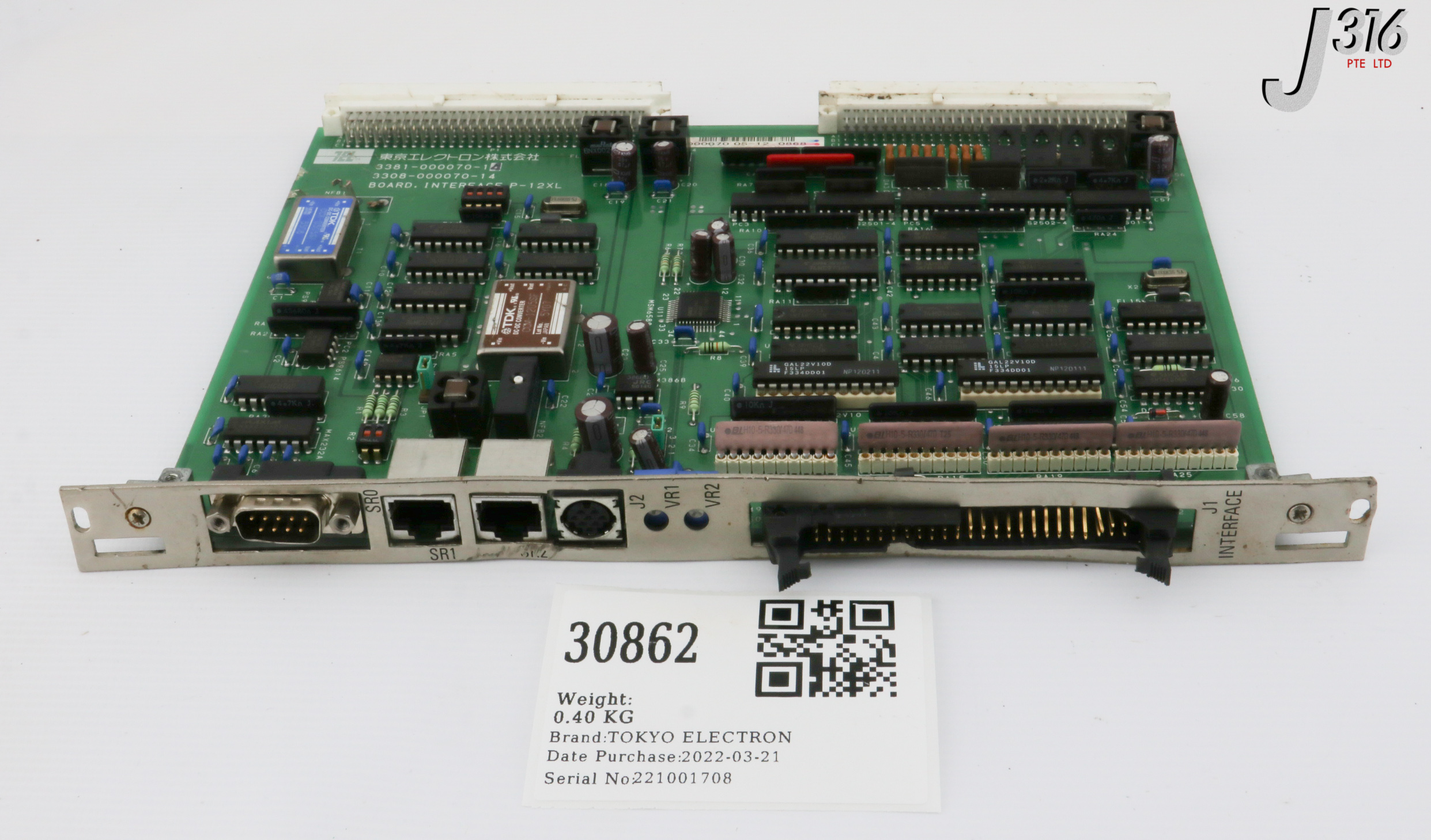 30862 TOKYO ELECTRON PCB, INTERFACE P-12XL, 3308-000070-14 (PARTS ...